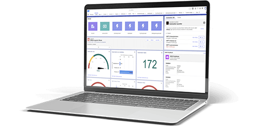 Customer information system solution Solteq Utility Cloud build on Salesforce technology at laptop screen